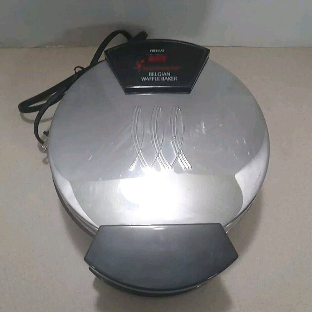 Toastmaster Belgian Waffle Baker Maker Model 200 Chrome 7" Tested Working VGC!